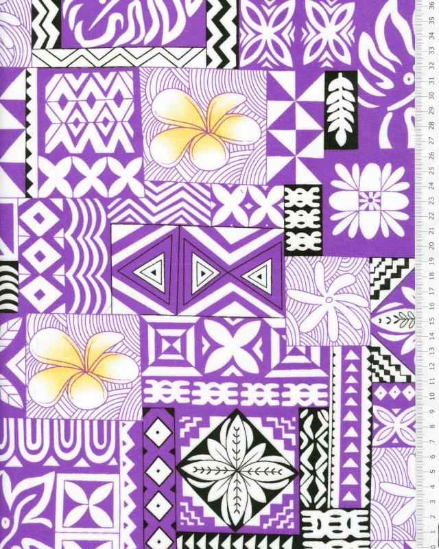 Polynesian fabric MAEVA Purple - Tissushop